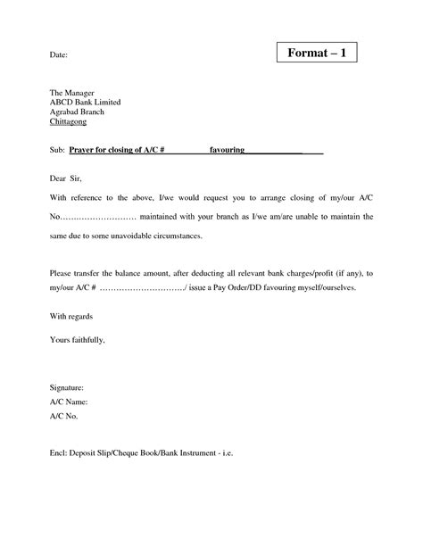 I am writing this letter to notify about a change in my bank account for salary transfer. bank account closing letter format sample cover templates cancellation | Letter template ...