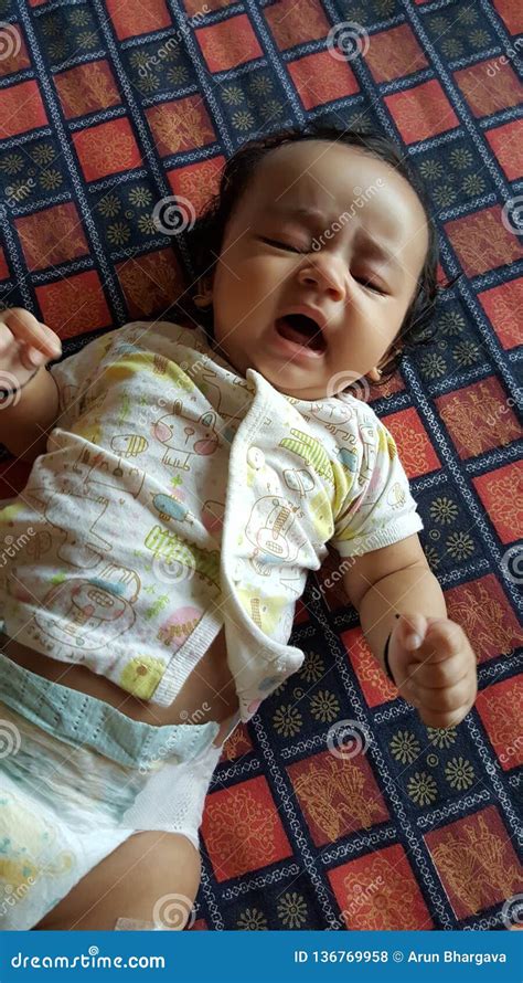 Beautiful Crying Indian Infant Girl Stock Photo Image Of Close Born