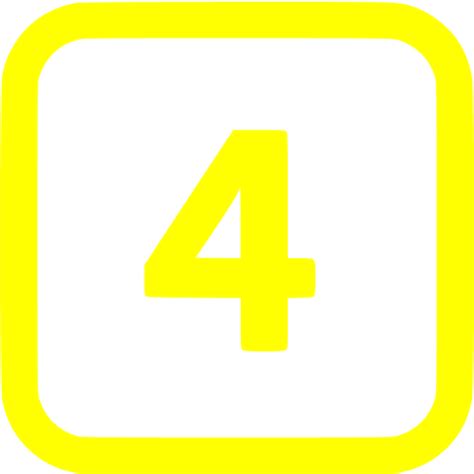 Yellow 4 Icon Free Yellow Numbers Icons