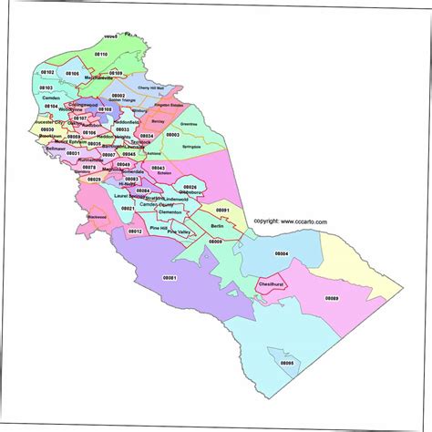 Camden County Nj Zip Code Boundary Map