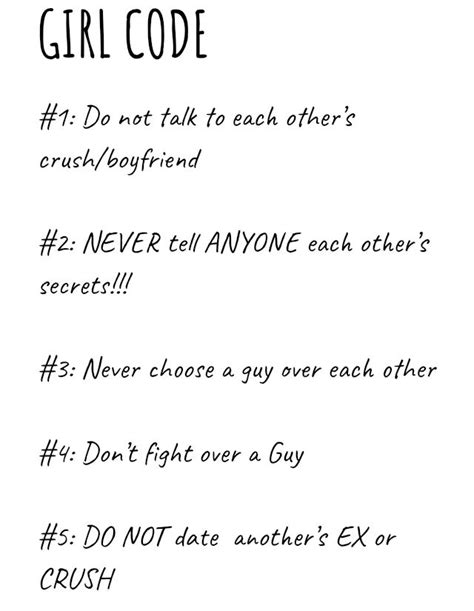Girl Code Rules Girl Code Quotes Flirty Quotes For Him Girl Code