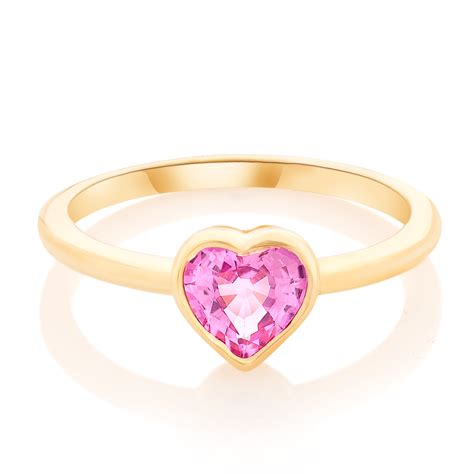 Pink Sapphire Heart Pinky Ring Nicole Rose Fine Jewelry