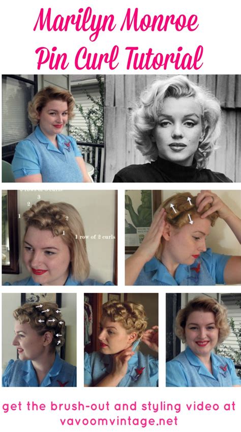 tutorial a marilyn pin curl set in 2020 pin curl hair hair curling tutorial retro hairstyles