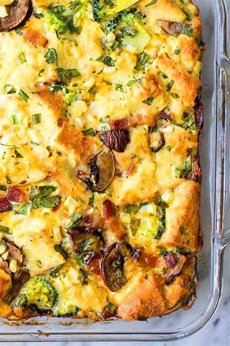 Strata refers to a layered breakfast or brunch casserole that has a base of bread, eggs, and cheese. Easy Breakfast Casserole Recipe | SimplyRecipes.com ...