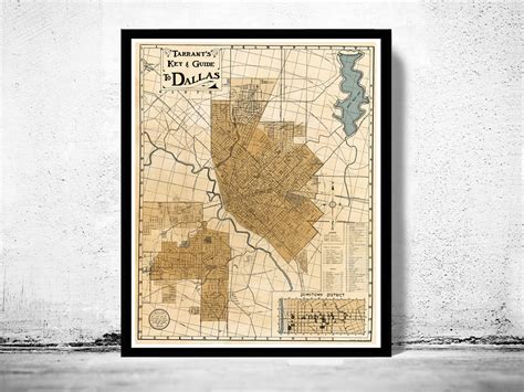 Old Map Of Dallas 1922 Texas Vintage Map Wall Map Print Vintage Maps