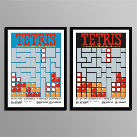 Minimalist Design Printable Tetris Poster Pixel Art Tetris Etsy