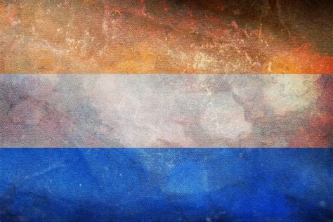 retro flag of dutch peoples prinsenvlag with grunge texture flag representing ethnic group or