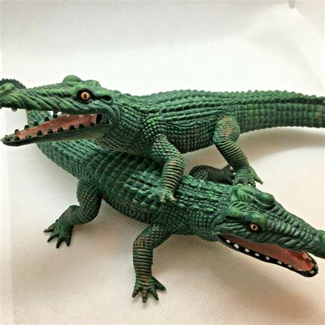 Alligator Crocodile Toys Set Of 2 Rubber 8 Each Finely Detailed Scaly