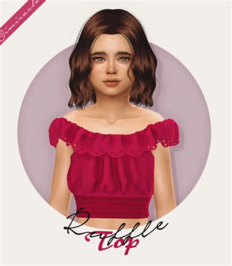 Simiracle Ruffle Crop Top Recolored For Kids Sims 4