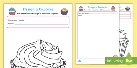 Cupcake Designs Colouring Sheets Twinkl