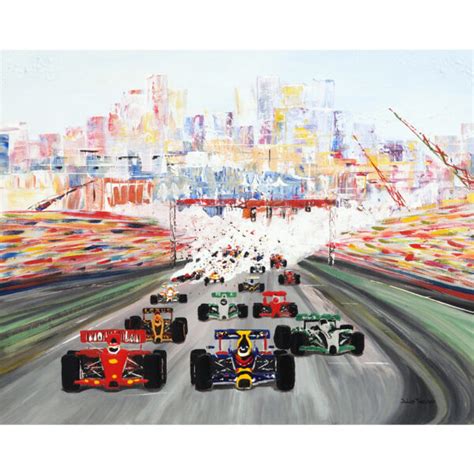 The Monaco Grand Prix Formula One Art Greetings Card Julia Tanner Art