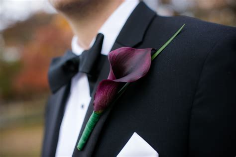 Purple Calla Lily Boutonniere