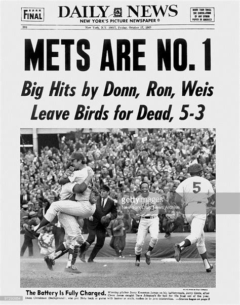 daily news front page october 17 1969 headline mets are no 1 subhead picture id97293854 805×