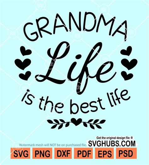 Grandma Life Is The Best Svg Grandma Life Svg Grandma Svg Wreath Svg