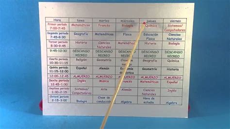 The School Schedule In Spanish El Horario Escolar Spanish Classroom