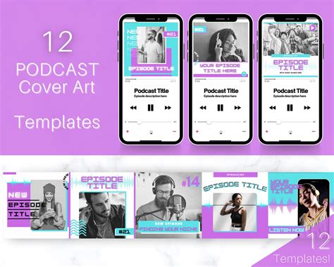 12 Editable Podcast Cover Art Templates Podcast Canva Bundle Etsy
