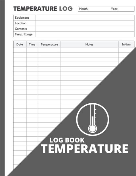 Buy Temperature Log Book Medical Log Book Food Temperature Log