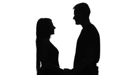 Silhouette Of Two Lovers Silhouette White Stock Video Envato Elements