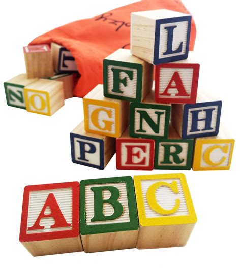Skoolzy Abc Wooden Blocks For Toddlers 30 Wood Alphabet Blocks