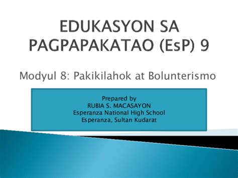 Ppt Power Point Presentation Of Edukasyon Sa Pagpapakatao Learners