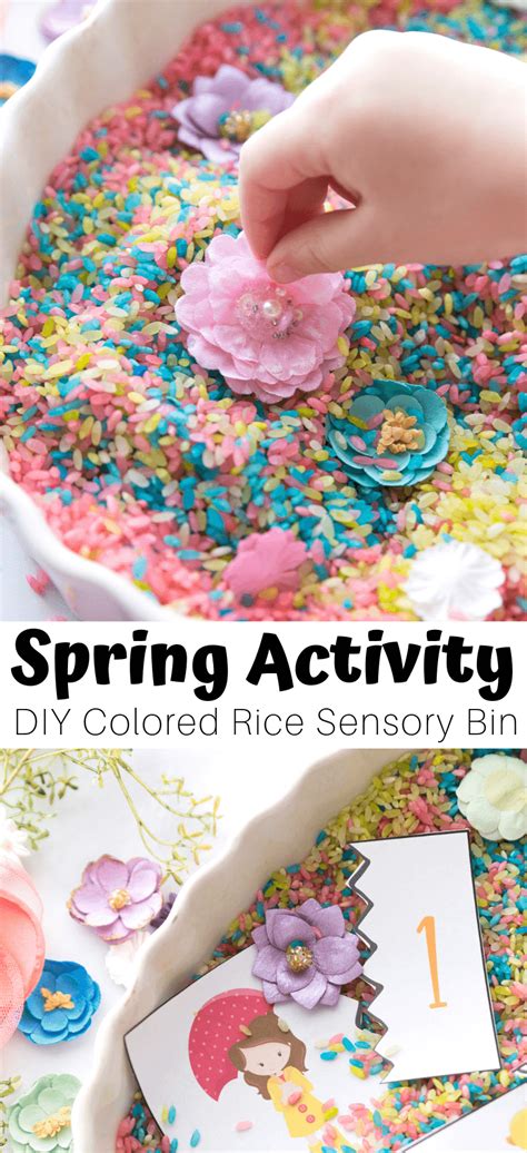 Preschool Spring Sensory Bin Free Printable