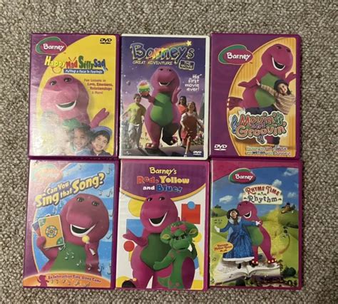 Barney The Dinosaur 6 Dvd Lot Set Groovin Adventure Sing Happy Red