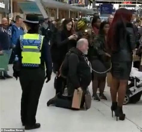 Police Confront Dominatrix Dragging Man On Chain Around Waterloo Station