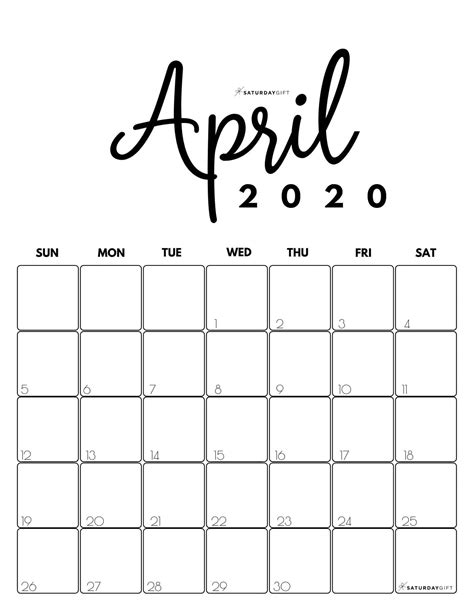 Spread the love of jesus to all you know. Cute (& Free!) Printable April 2021 Calendar ...