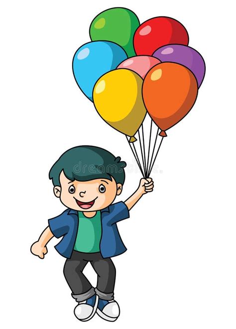 Boy Holding Balloon Silhouette Stock Illustrations 247 Boy Holding