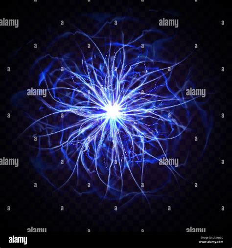 Electric Ball Or Plasma Sphere Realistic Vector Illustration