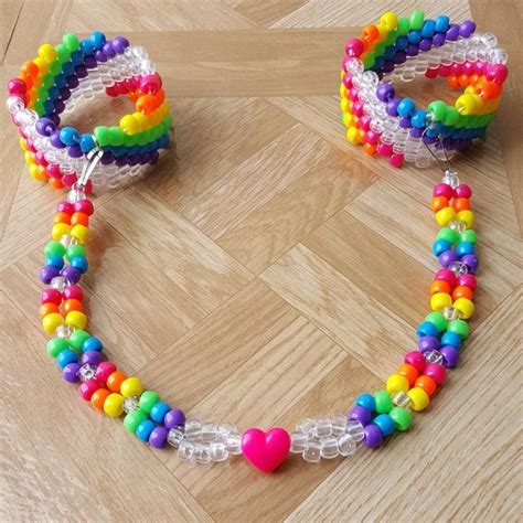 Rainbow Kandi Handcuffs Kandi Cuff Kandi Bracelet Kandi Etsy Kandi