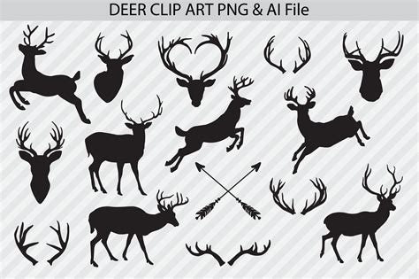 Deer Clip Art And Vectors 44334 Illustrations Design Bundles