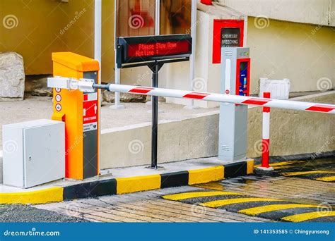 Car Park Barrier Automatic Entry System Entrance To Car Park With
