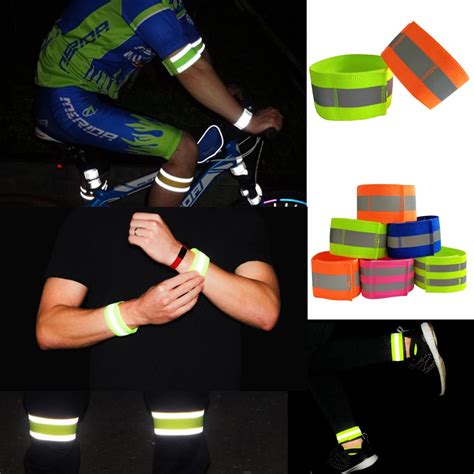 High Visibility Double Customized Reflective Strips Elastic Wristbands