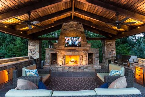 30 Back Porch Designs Perfect For Everything Shairoomcom Backyard Fireplace Outdoor
