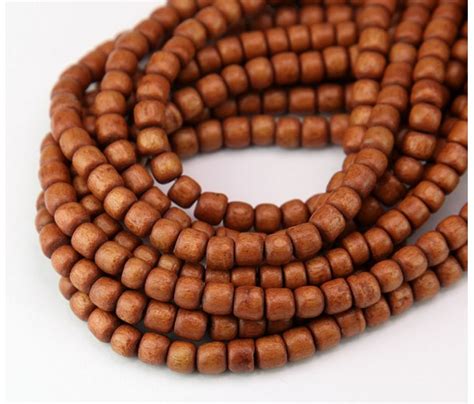 Dyed Wood Beads Sepia Brown 5x4mm Pucalet Golden Age Beads