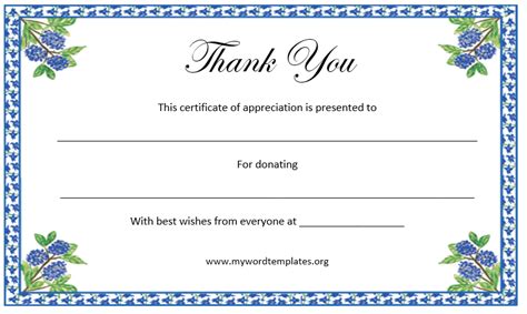 Free Printable Thank You Certificate Template
