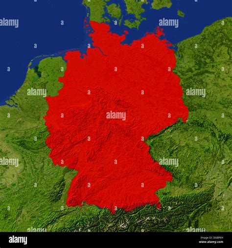 Highlighted Satellite Image Of Germany Stock Photo Alamy