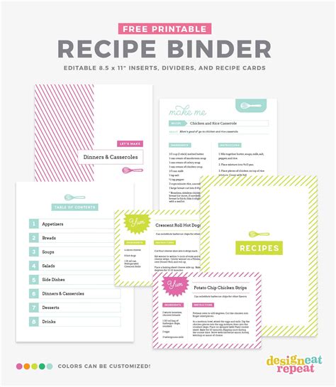 Free Recipe Binder Template Free Printable Recipe
