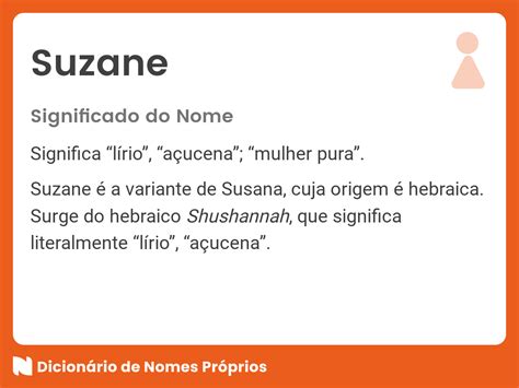 Significado do nome Suzane - Dicionário de Nomes Próprios