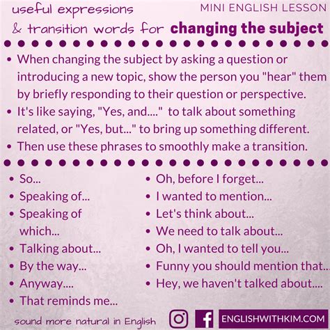 How To Change The Subject Or Conversation Topic In English English