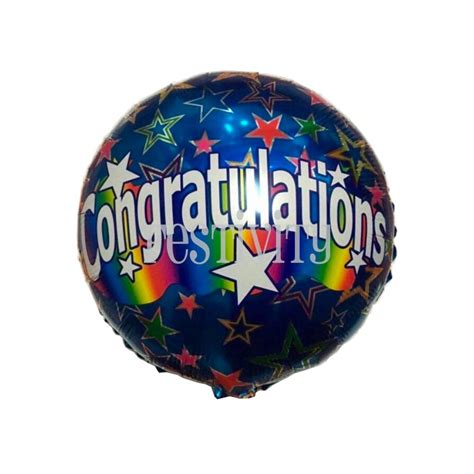 Congratulations Blue Stars Foil Balloon Festivity