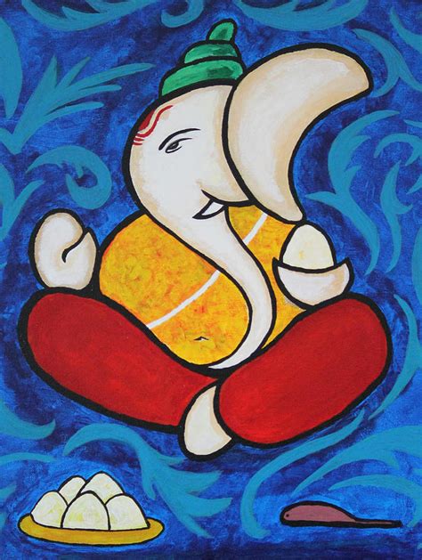 Abstract Ganesha Paintings On Canvas Painting Photos