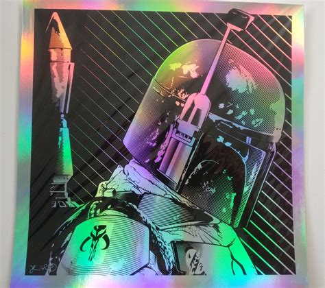 Star Wars Boba Fett Foil Poster By Joshua Budich Limited Edition Nin9s