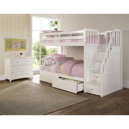 Create more playing space in kids rooms bunk beds with accompanying accessories like drawers provide more storage space. Barrett Stair Twin Over Twin Wood Bunk Bed with Storage ...