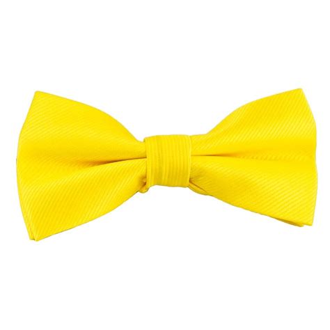 Plain Bright Yellow Ribbed Mens Bow Tie From Ties Planet Uk