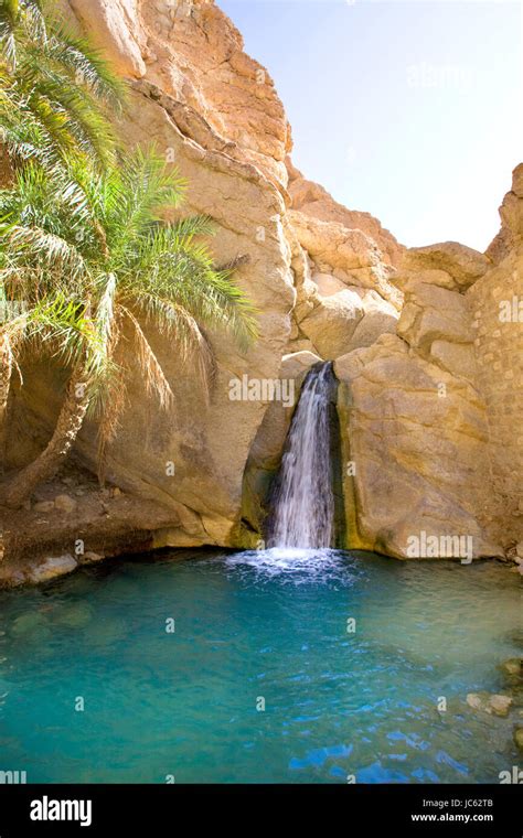 Waterfall In Chebika A Mountain Oasis In Tunisia Stock Photo Alamy