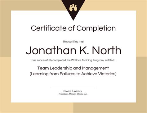Check spelling or type a new query. Training Certificate of Completion Template
