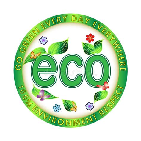 Eco Green Environmental Illustration Stock Vector Illustration Of Globe Round