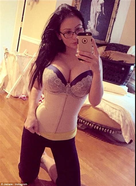 jwoww parades her cleavage in lingerie she will be wearing under wedding dress daily mail online